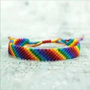 3 for $25/ Hand Woven Adjustable Pride Rainbow LGBTQ Bracelet